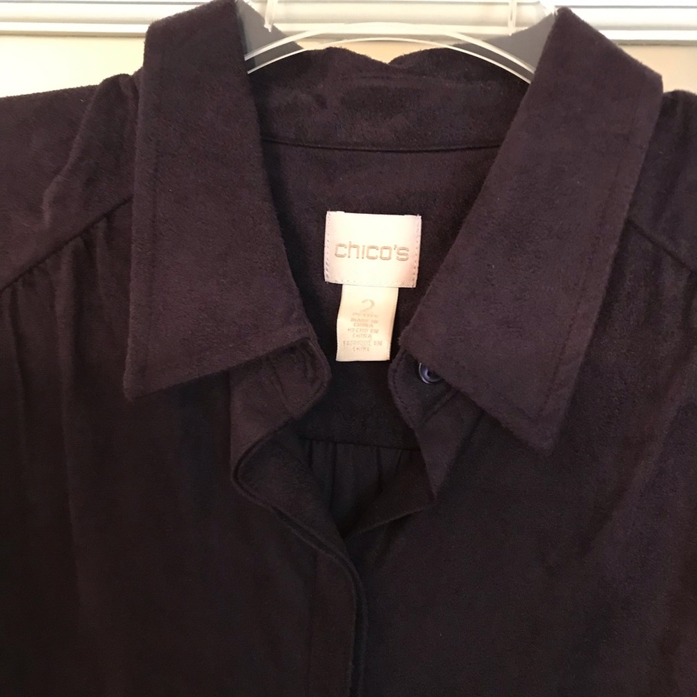 CHICO’S SUEDE SHIRT BUTTONED FRONT
